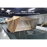 PAYUNG.CAMP Village L+ Auto Tent 4 to 6 person Luxury Family Auto Tent with Extended Awning Silver Coating Village LPlus