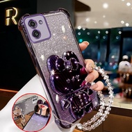 Case for SAMSUNG A03 5g samsung a03 core  Sparkling Pink Phone Case Shockproof  Rabbit makeup mirror