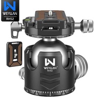 WEYLLAN RH52 Double Panorama Ball Full CNC 52mm Big Heavy Duty Head Max Load 66.1lbs/30kg for Tripod