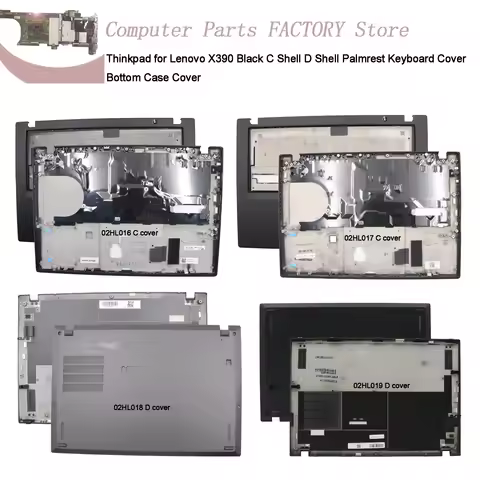 Thinkpad for Lenovo X390 Black C Shell D Shell Palmrest Keyboard Cover Bottom Case Cover 02HL016 02H