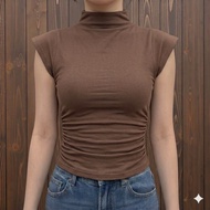 Tops Tutlenech Shoulder Sleeve Tops Trendy Tops Short SleeveWanitas