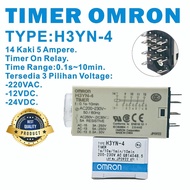 OMRON TIMER H3YN-4 14PIN 220V/12VDC/24VDC. BEST QUALITY
