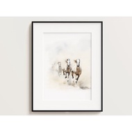 Painting Horse Art Wall Painting，Vintage Horse Print，Printable Wall Art，Farmhouse Style Wall Paintin
