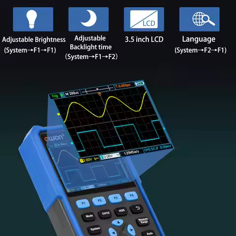 Hot Sale OWON HDS242S Dual Channel 40MHz Bandwidth Handheld Oscilloscope Multimeter