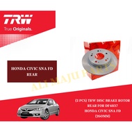 (2 pcs) TRW Disc Brake Rotor Rear for DF4837 Honda Civic SNA SNB TRO  IX 1.8 2.0 (260mm)