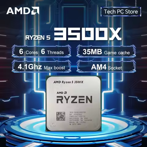 NEW AMD Ryzen 5 3500X 3.6GHz Socket AM4 6-Core 6-Thread 65W R5 3500X 7NM L3=32M Processor DDR4 Witho