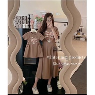 [1-9yrs] 90-140cm Influencer Parent-Child Wear Summer Wear Korean Version Casual Love English Mother