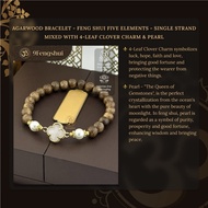 Agarwood Bracelet_Feng Shui Five Elements_8mm_Single Strand_Mixed Pearl_4-Leaf Clover_9Fengshui
