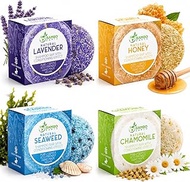 Solid Shampoo Bar And Conditioner Effect Hair Soap – 4 Pack 100% Organic Shampoo Bars For Hair With 
