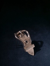 20世紀中期 法國 HERMÈS 愛馬仕 皮帶扣純銀兩用胸針皮草夾