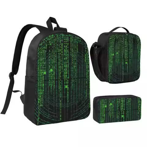 Matrix Original Green Design Backpack Student BookBag School Bag Shoulder Bags 3ps Insulated Lunch B