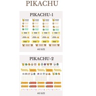 Sticker Nama Kalis Air UV DFT Tema Pikachu Custom Nama Label Budak Sekolah