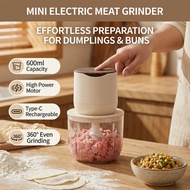 Wireless Meat Grinder USB Charging, 600ml Large Capacity Household Electric Multifunctional Food Pro