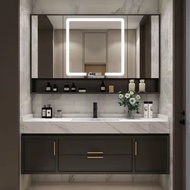 HY-JD JOMOO Square Mirror Light Luxury Stone Plate Whole Washbin Bathroom Cabinet Combination Modern Minimalist Wash Bas