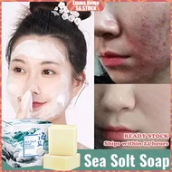 🚀SG Stock🚀 Sea salt soap Shrink pores Whitening blackhead removal Acne treatment cleaner Goat milk face wash soap 海盐皂
