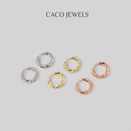 CACO Elegant Huggie Earring on 925 Sterling Silver "Ruffle" (1 Pair)