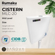 BANOVA PVC Middle LEVEL Cistern Toilet Water Tank Plastic Water Tank Button Household Squatting Toil