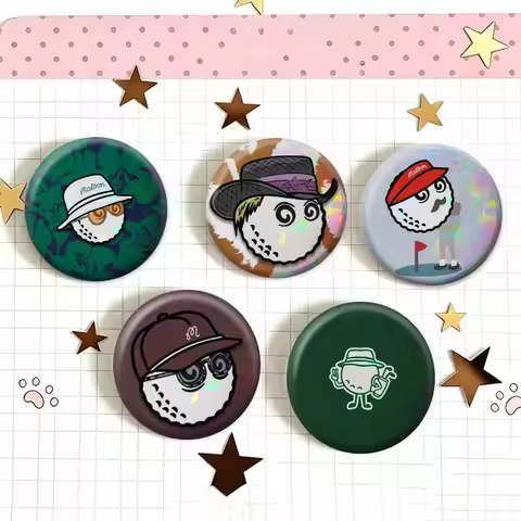 Fashion Golf MALBON Laser Badge Creative Pins Brooch for Bag Clothes Hat Decor Gifts Fans Collect