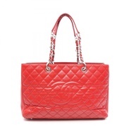 【二手】香奈兒 CHANEL 絎縫購物手提包 GST XLRED魚子醬紋小牛皮（粒面小牛皮）GST 鏈條手提包 女士二手 B