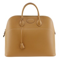 Pre-owned Hermès Bolide 45 Boston Bag, Ardennes, Made in France, 2006, Camel/Gold Hardware, A4 Size,