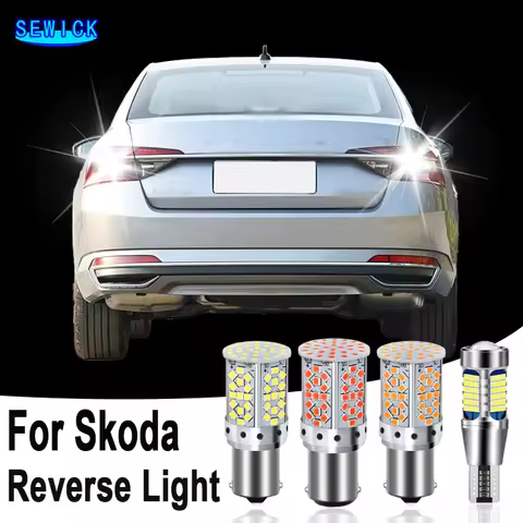 2pcs LED For Skoda Superb MK1 MK2 MK3 Yeti Fabia 1 2 3 Felicia Octavia A5 A7 Rapid Roomster Reverse 
