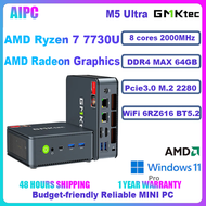 GMKtec M5อัลตร้าคอมพิวเตอร์ขนาดเล็ก AMD Ryzen™7 7730U PCIe 3.0ม. 2 SSD 2280