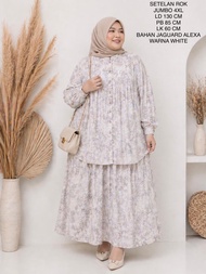 Setelan Rok Jumbo Bigsize Ld 130 Cm Model Atasan Kemeja Kekinian - Set Rok Alexa