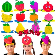 Fruit Headdress Strawberry Grape Headgear Apple Hat Banana Watermelon Kindergarten Performance Props