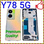 (2 Color) NEW ORI Full Housing Side Middle Frame Battery Camera Cover for vivo Y78 5G (ORIGINAL Grad