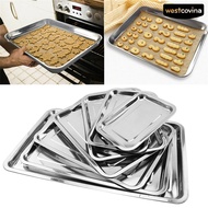 Westcovina Stainless Steel Rectangular Grill Fish Baking Tray Plate Pan Kitchen Supply