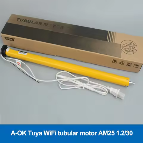 A-OK Tuya WiFi AM25 Smart Roller Shade Blinds Motor for 38mm Tube Alexa Google Home RF433 remote con