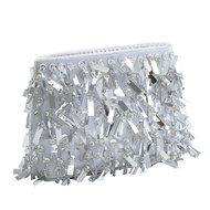Retro Silver Sequined Flow Handbag Ladies Banquet Diagonal Bag Handmade Female Bag Mini Bag