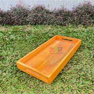 Wooden square tray measuring 44cmx32cmx4cm