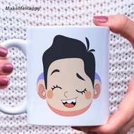 Cartoon Meme Mug – Cute Smile Expression for Children's Face V66