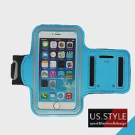 【US.STYLE】5.5吋戶外運動手機臂套-簡潔純色款(深邃藍)