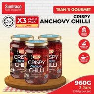 Teans Gourmet Crispy Anchovy Chilli (320g) Chili Oil Chili Paste Sambal Pedas - 1 / 3 / 5 Jar