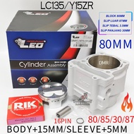 LC135 Y15 (LEO) CERAMIC LINER BLOCK 77MM 78MM 80MM(16PIN) BODY+15MM SLEEVE+5MM > 77/85/30/84 > 78/85