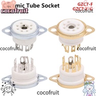 COCOFRUIT 1Pcs Ceramic Tube Socket, DIY Tin-Plated Valve Base, Durable PCB Mount 7Pin B7G GZC7-F GZC