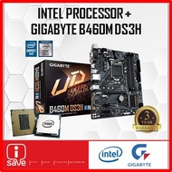 Gigabyte B460M-DS3H B460 LGA1200 MOTHERBOARD + Intel 10TH GEN Pentium G6400 / CORE I3 / I5 / I7 CPU 
