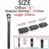 THM จักรยานคาร์บอนไฟเบอร์ Seatpostเส้นผ่านศูนย์กลาง27.2/30.8/31.6Mm ชดเชย0 °/25 ° ความยาว350/400Mm น