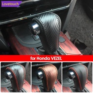 LOVETOUCH Car Gear Leather Interior Gear Shift Knob Head Cover Accessories for Honda Vezel HRV HR-V 2014 - 2020 AT S4V8