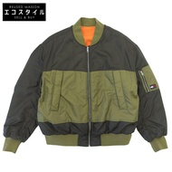 Tommy Jeans 雙面 MA-1 夾克，男款，綠/橙，M 碼（二手）