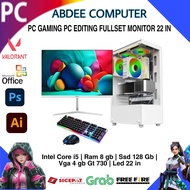 Pc Gaming Core i5 Ram 8 Gb Ssd 128 Gb Vga 4 Gb Gt 730 Led 22 In Fullset