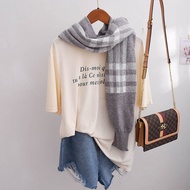 Korean Style Warm Knitted Shoulder Neck Protector Shawl Womens New Model Sleeve Shawl Two-In-One Spr