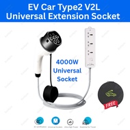 🔌TYPE2 V2L Discharge Power Adaptor 5m Extension Cable 3 Gang Universal Socket V2V