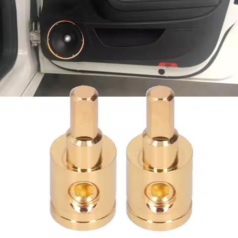 2pcs Audio Cable Reducer 0GA Wire Reducer Terminal Connector Pure Copper Gold-Plated for Car Audio A