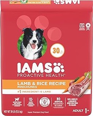 IAMS Minichunks Adult Dry Dog Food Lamb &amp; Rice Recipe Dog Kibble, 30 lb. Bag