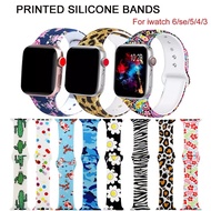 [HOT JUXXKWIHGWH 514] สายพิมพ์สำหรับ Apple Watch Band 44มม. 40มม. Iwatch 42มม. 38มม. Correa สร้อยข้อมือซิลิโคนผู้หญิงสำหรับ Apple Watch SE 5 4 3 Series 6