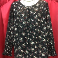 Blouse hitam bunga ready stock