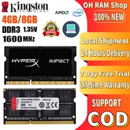 Kingston Hyperx impact ram DDR3/DDR3L 4GB 8GB PC3/PC3L-12800 Laptop memory 1600mhz sodimm DDR3L Note